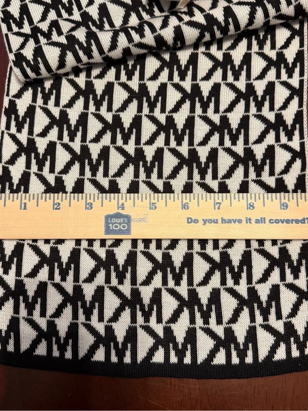 Michael Kors Black & White Logo Knit Scarf